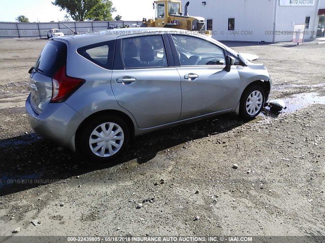 3N1CE2CP0FL358569 - 2015 NISSAN VERSA NOTE S/S PLUS/SV/SL/SR GRAY photo 4