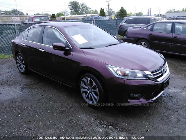 1HGCR2F59EA064154 - 2014 HONDA ACCORD SPORT 栗色 照片 1