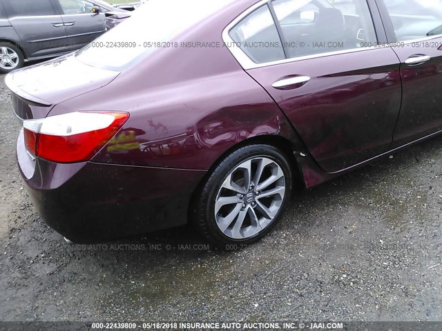 1HGCR2F59EA064154 - 2014 HONDA ACCORD SPORT 栗色 照片 6