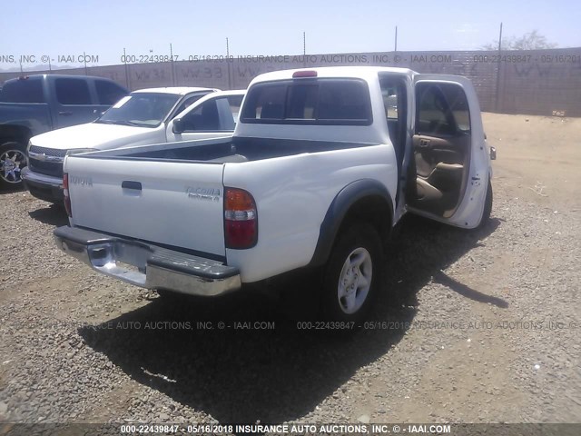 5TEGN92N34Z419382 - 2004 TOYOTA TACOMA DOUBLE CAB PRERUNNER WHITE photo 4