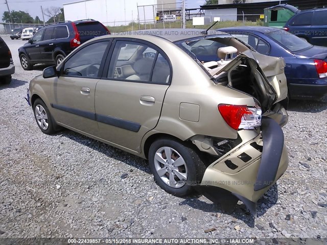 KNADE123986327714 - 2008 KIA RIO LX/SX GOLD photo 3