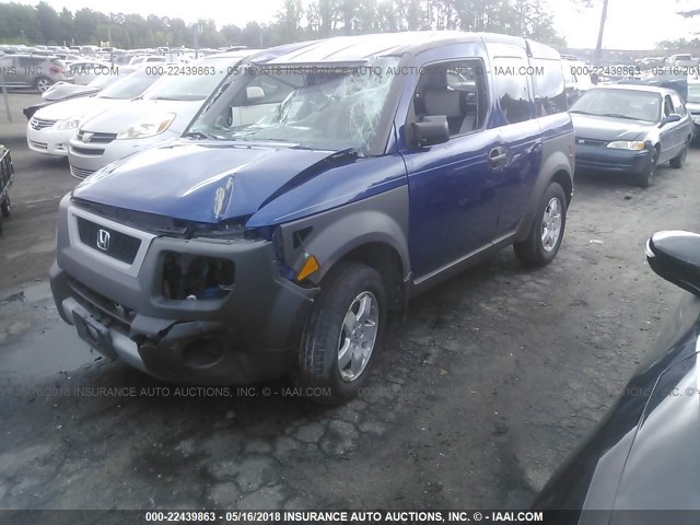 5J6YH28664L036208 - 2004 HONDA ELEMENT EX BLUE photo 2