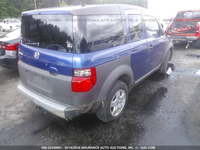 5J6YH28664L036208 - 2004 HONDA ELEMENT EX BLUE photo 4