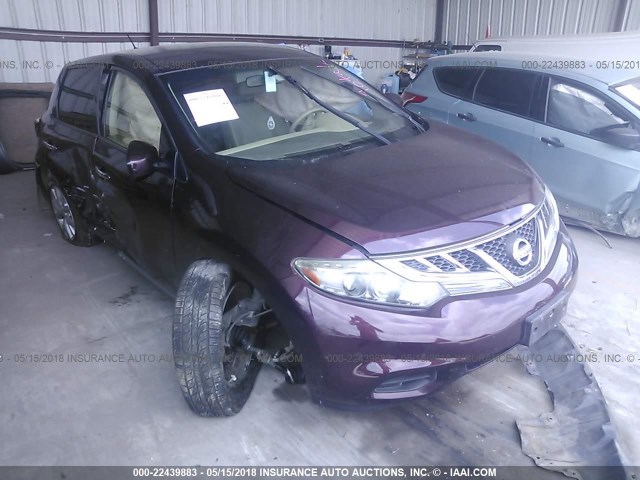 JN8AZ1MU8DW208129 - 2013 NISSAN MURANO S/SL/LE MAROON photo 1