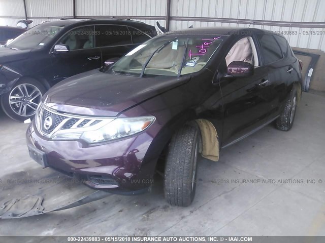 JN8AZ1MU8DW208129 - 2013 NISSAN MURANO S/SL/LE MAROON photo 2