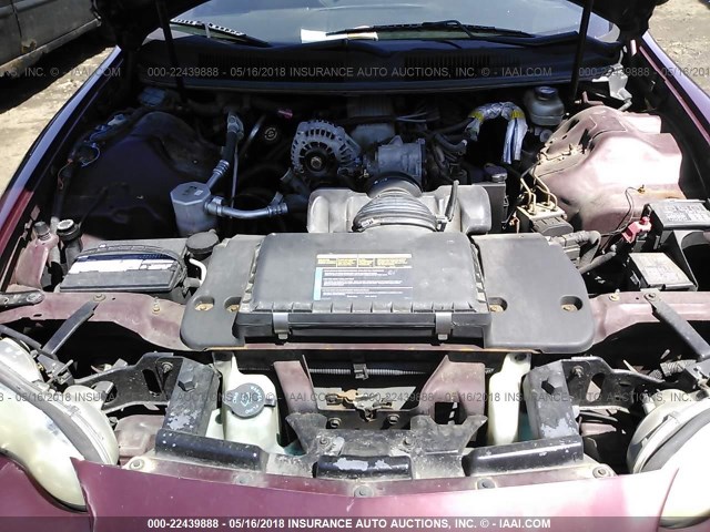 2G1FP22K812104583 - 2001 CHEVROLET CAMARO BURGUNDY photo 10