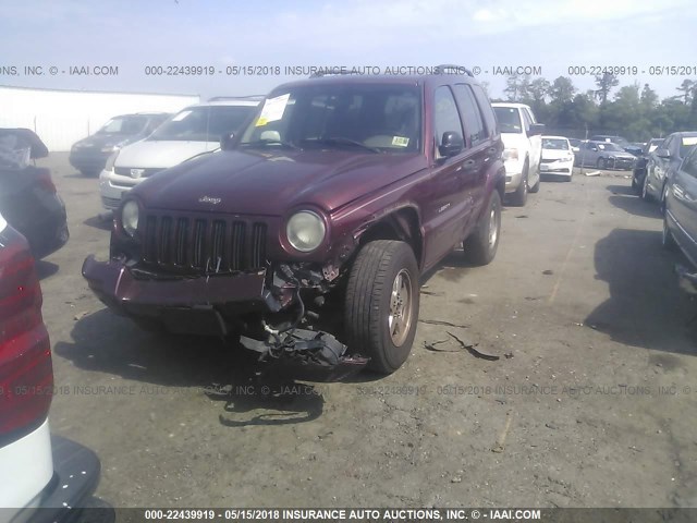 1J4GL58K23W562602 - 2003 JEEP LIBERTY LIMITED BURGUNDY photo 2