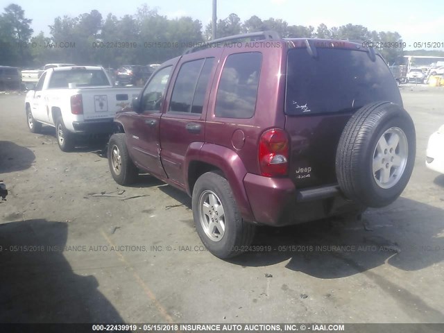 1J4GL58K23W562602 - 2003 JEEP LIBERTY LIMITED BURGUNDY photo 3