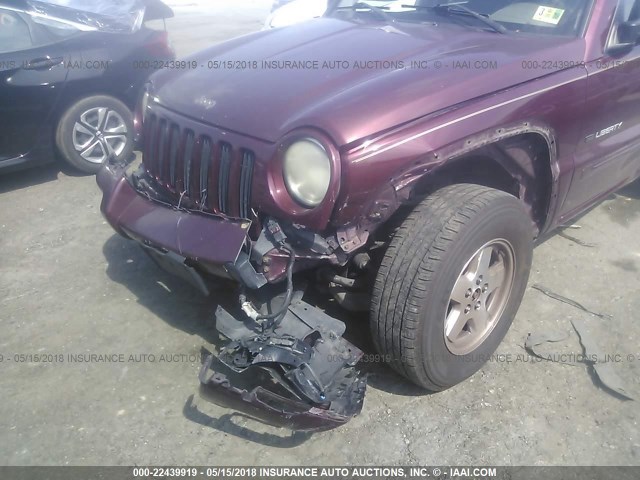 1J4GL58K23W562602 - 2003 JEEP LIBERTY LIMITED BURGUNDY photo 6