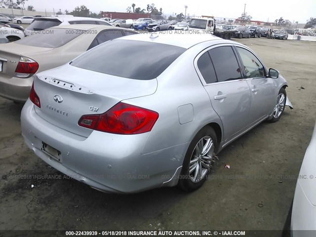 JN1CV6APXDM720162 - 2013 INFINITI G37 JOURNEY/SPORT SILVER photo 4