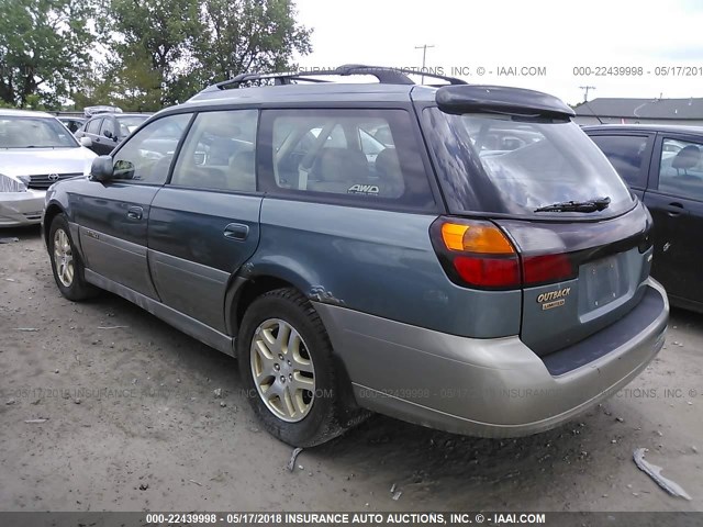 4S3BH686917670622 - 2001 SUBARU LEGACY OUTBACK LIMITED GREEN photo 3