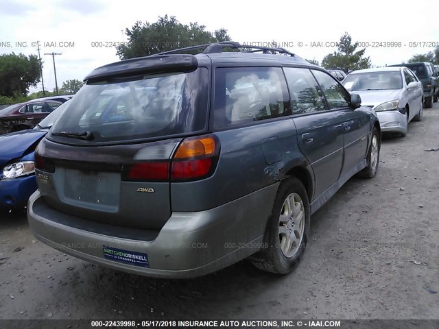 4S3BH686917670622 - 2001 SUBARU LEGACY OUTBACK LIMITED GREEN photo 4