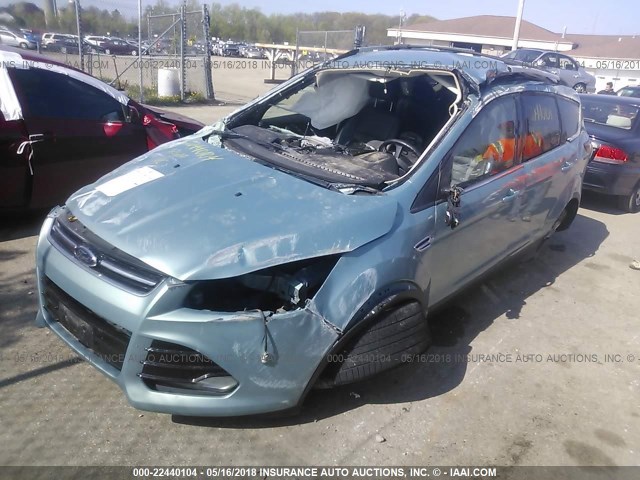 1FMCU9H95DUA03334 - 2013 FORD ESCAPE SEL GREEN photo 2