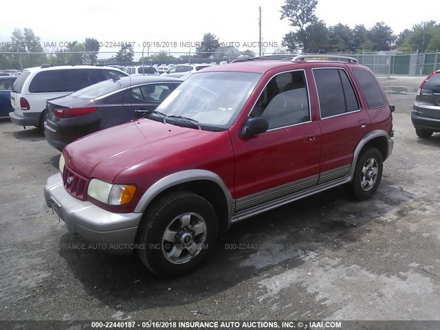 KNDJB723025145589 - 2002 KIA SPORTAGE RED photo 2