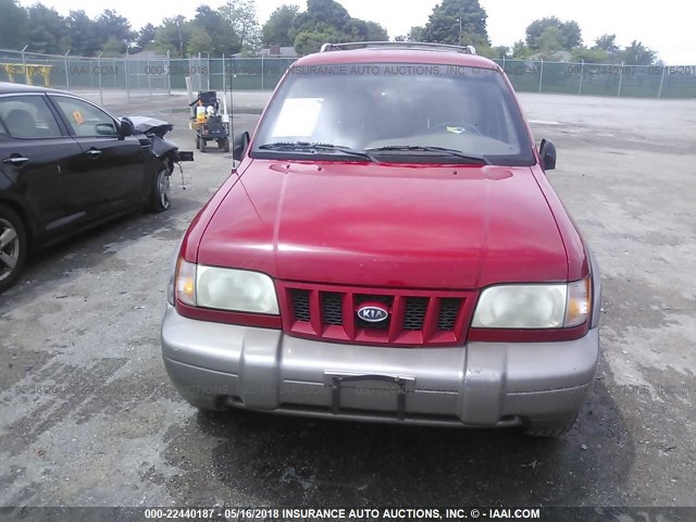 KNDJB723025145589 - 2002 KIA SPORTAGE RED photo 6