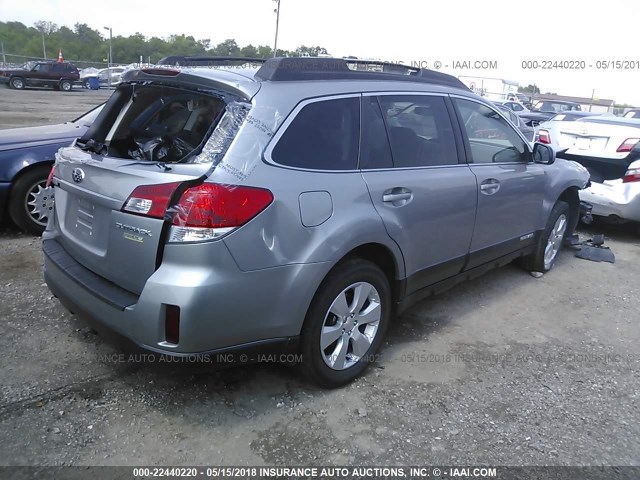 4S4BRBGC4A3317155 - 2010 SUBARU OUTBACK 2.5I PREMIUM GRAY photo 4