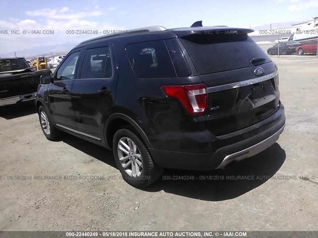 1FM5K7DH3GGB27329 - 2016 FORD EXPLORER XLT BLACK photo 3