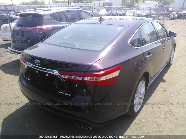 4T1BK1EB0DU038499 - 2013 TOYOTA AVALON PREMIUM/TOURING/LIMITED BURGUNDY photo 4