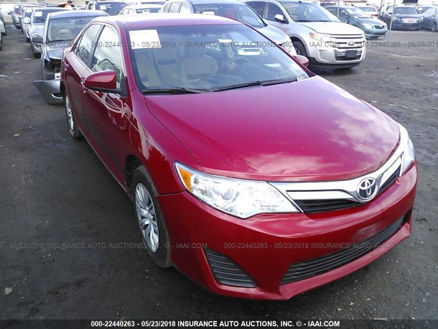 4T1BF1FK7EU845915 - 2014 TOYOTA CAMRY L/SE/LE/XLE RED photo 1