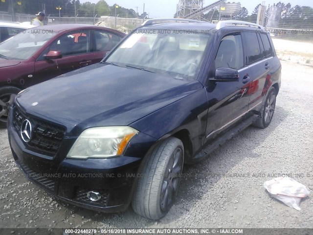 WDCGG8HB8AF324434 - 2010 MERCEDES-BENZ GLK 350 4MATIC BLUE photo 2