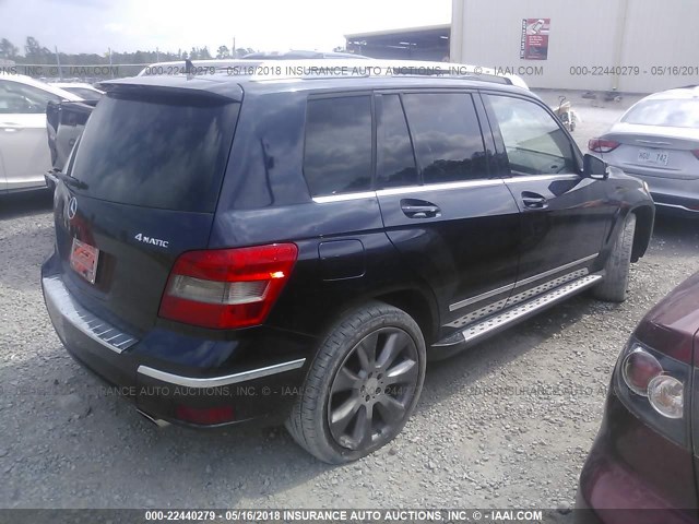 WDCGG8HB8AF324434 - 2010 MERCEDES-BENZ GLK 350 4MATIC BLUE photo 4