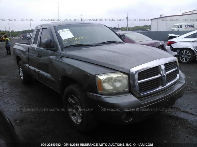 1D7HE42N46S666205 - 2006 DODGE DAKOTA SLT GRAY photo 1