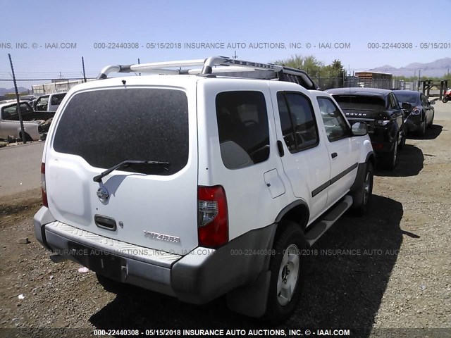 5N1ED28TX3C661800 - 2003 NISSAN XTERRA XE/SE WHITE photo 4