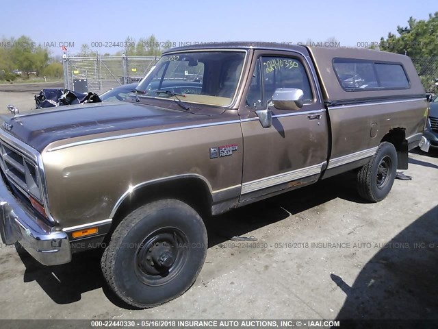 1B7KM268XKS059800 - 1989 DODGE W-SERIES W200/W250 BROWN photo 2