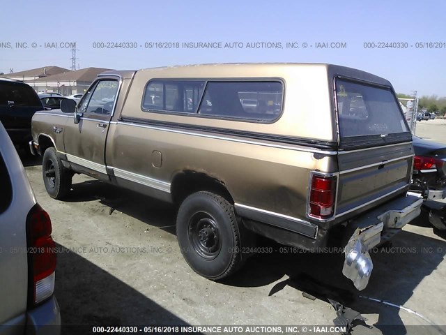 1B7KM268XKS059800 - 1989 DODGE W-SERIES W200/W250 BROWN photo 3