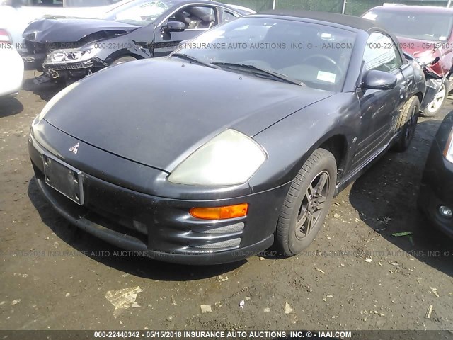 4A3AE85H31E104406 - 2001 MITSUBISHI ECLIPSE SPYDER GT BLACK photo 2