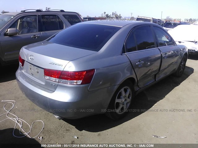 5NPEU46F76H091986 - 2006 HYUNDAI SONATA GLS/LX GRAY photo 4