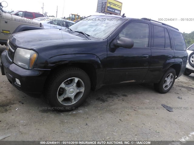 1GNDT13S572163390 - 2007 CHEVROLET TRAILBLAZER LS/LT BLACK photo 2