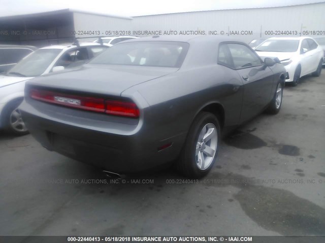 2C3CDYAG9CH291162 - 2012 DODGE CHALLENGER SXT GRAY photo 4