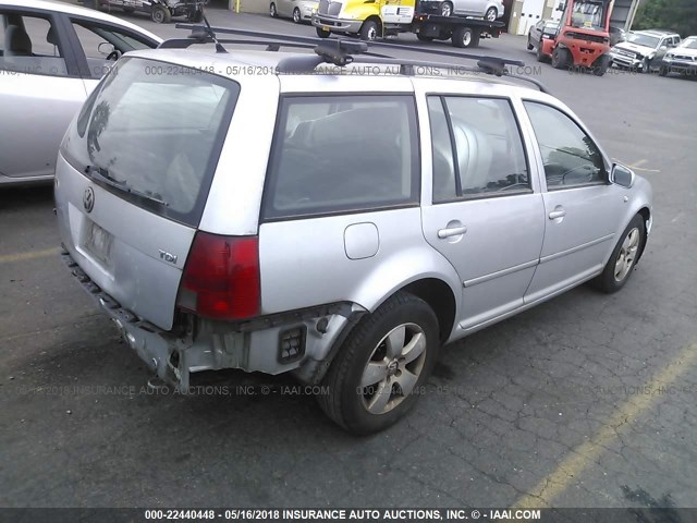 WVWSR61J05W026420 - 2005 VOLKSWAGEN JETTA GLS TDI SILVER photo 4