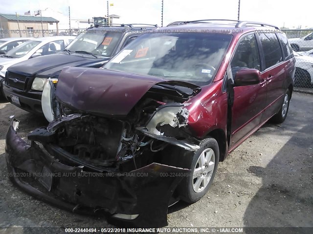 5TDZK22C27S088450 - 2007 TOYOTA SIENNA XLE/XLE LIMITED BURGUNDY photo 2