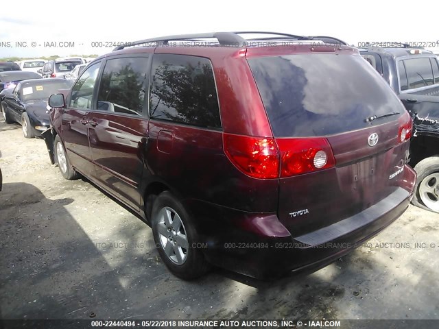 5TDZK22C27S088450 - 2007 TOYOTA SIENNA XLE/XLE LIMITED BURGUNDY photo 3