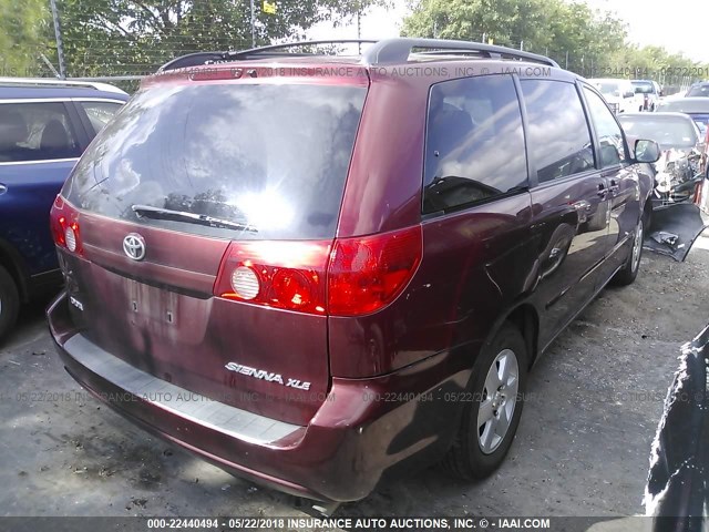 5TDZK22C27S088450 - 2007 TOYOTA SIENNA XLE/XLE LIMITED BURGUNDY photo 4