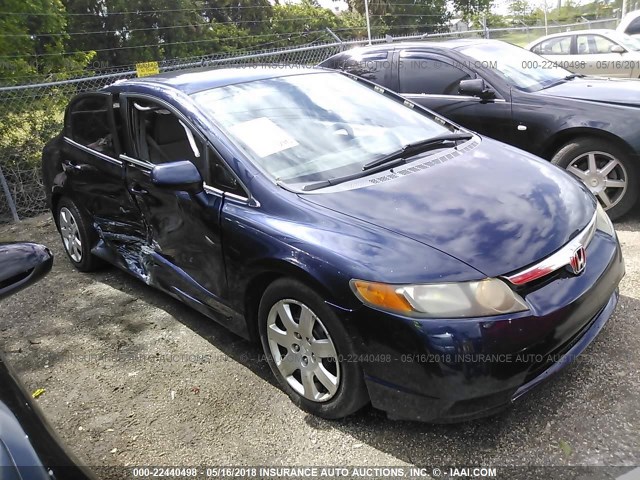 2HGFA16517H502619 - 2007 HONDA CIVIC LX BLUE photo 1