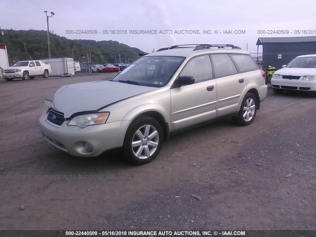 4S4BP61C367359337 - 2006 SUBARU LEGACY OUTBACK 2.5I TAN photo 2