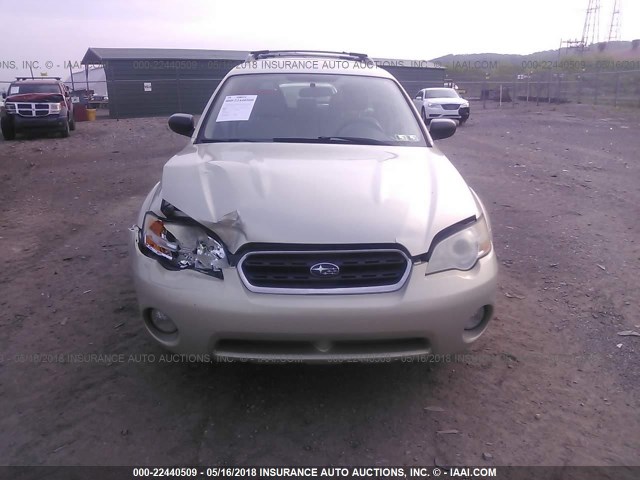 4S4BP61C367359337 - 2006 SUBARU LEGACY OUTBACK 2.5I TAN photo 6