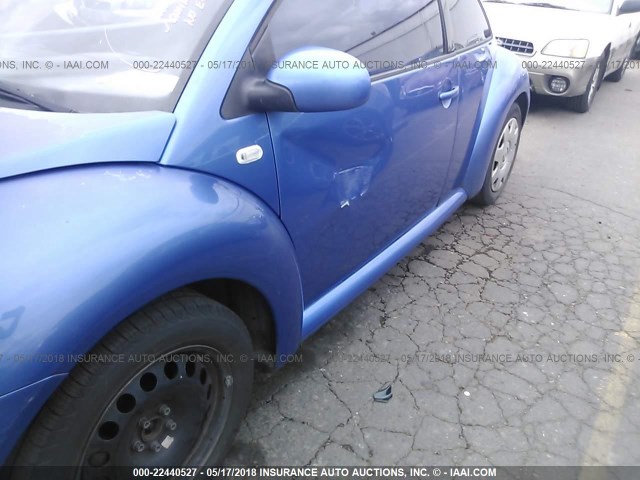 3VWBK21C31M463947 - 2001 VOLKSWAGEN NEW BEETLE GL 蓝色 照片 6