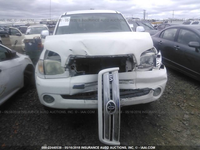 5TBRT34105S464096 - 2005 TOYOTA TUNDRA ACCESS CAB SR5 WHITE photo 6