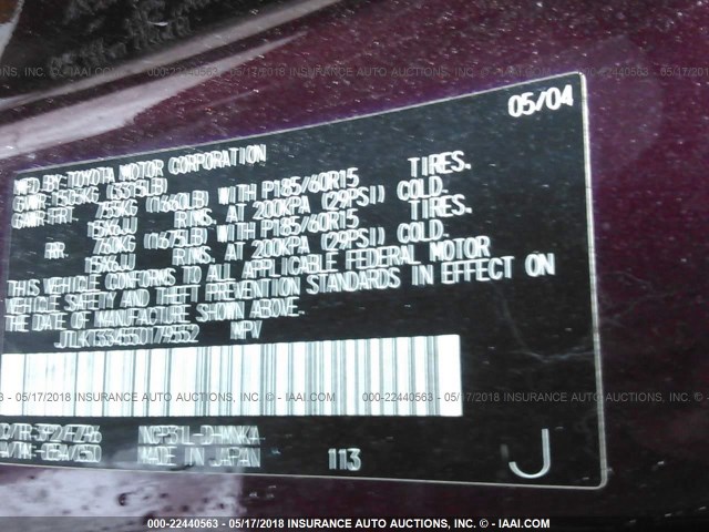 JTLKT334550179552 - 2005 TOYOTA SCION XB მუქწითელი ფოტო 9