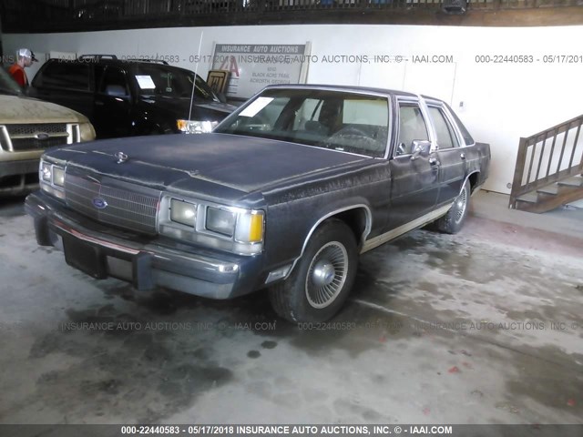 2FACP74F7MX123632 - 1991 FORD CROWN VICTORIA LX BLUE photo 2