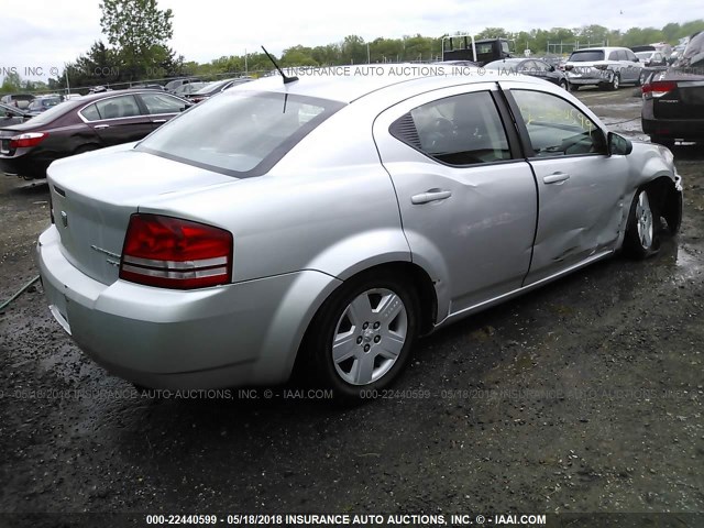 1B3CC4FB5AN199010 - 2010 DODGE AVENGER SXT SILVER photo 4