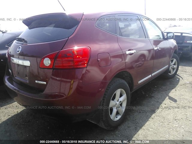 JN8AS5MT1DW017509 - 2013 NISSAN ROGUE S/SV RED photo 4