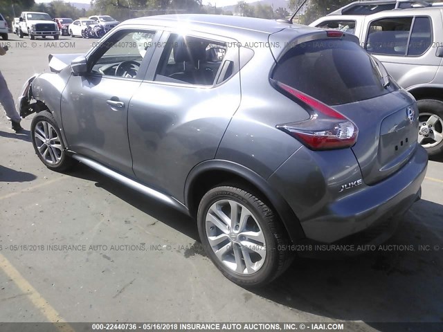 JN8AF5MR4GT607413 - 2016 NISSAN JUKE S/SV/SL/NISMO GRAY photo 3