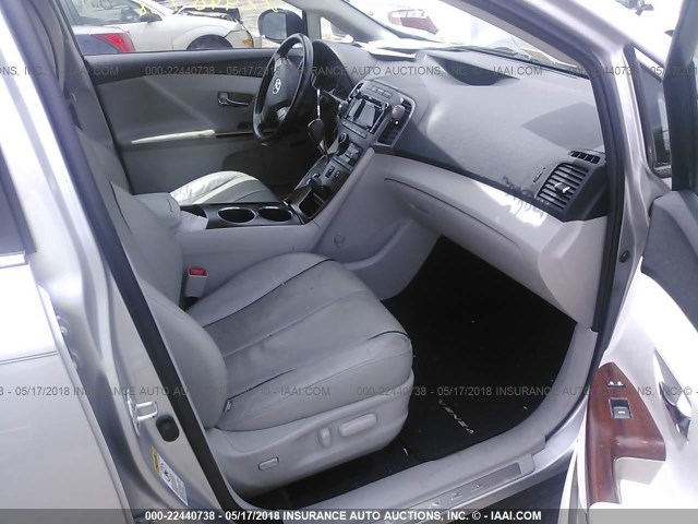 4T3ZK3BB6AU021613 - 2010 TOYOTA VENZA SILVER photo 5