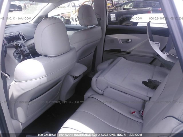 4T3ZK3BB6AU021613 - 2010 TOYOTA VENZA SILVER photo 8