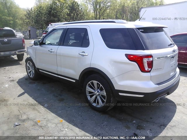 1FM5K8F86JGA43631 - 2018 FORD EXPLORER LIMITED SILVER photo 3